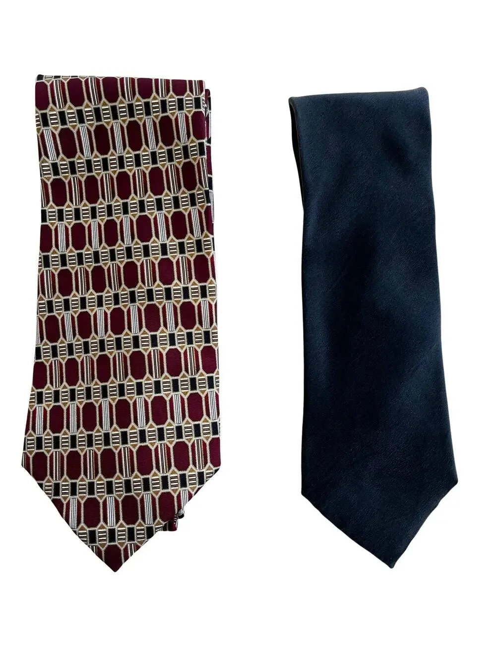Vintage Stafford Silk Neckties Set of 2 Red/Black